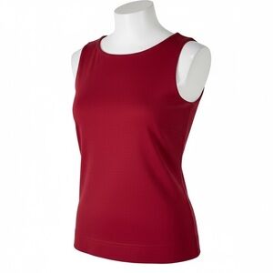 Eddie Bauer Red Sleeveless Crew Neck Stretch Comfort Soft Tank Top Size S Petite